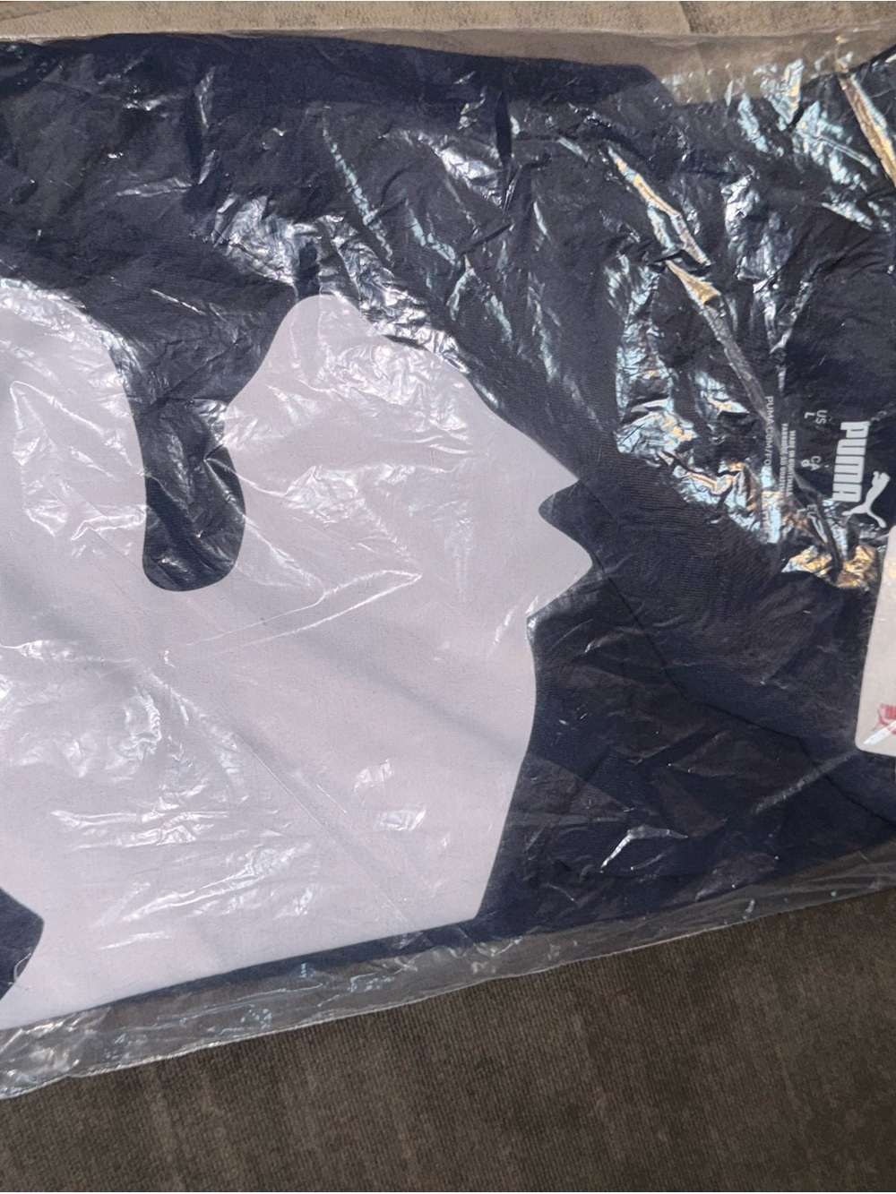 Puma Navy Tee with White Logo Tag